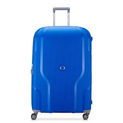 Delsey Paris - Clavel – großer Hartschalenkoffer, dehnbar, recyceltes und recycelbares Material – 82 x 54 x 35 cm – 136 Liter – L – Blau Klein, Blau Klein, L, Erweiterbarer Hartschalenkoffer mit von DELSEY PARIS