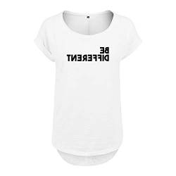 Be Different Design Frauen T Shirt mit Spruch handgefärtigt Oversize NEU Shirt Rundhals Mädchen kurzärmlig M Weis (B36-370-M-Weiß) von DELUNO