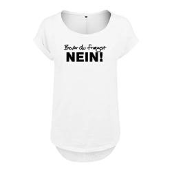 Bevor du fragst Nein Design Damen Tshirt & Frauen T Shirt NEU mit Leichtem Ausschnitt für Top Style L Weis (B36-288-L-Weiß) von DELUNO