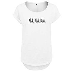 Bla Bla Bla Design Frauen T Shirt mit Spruch und modischem Motiv NEU Bedruckt Oberteil für Frauen XL Weis (B36-483-XL-Weiß) von DELUNO