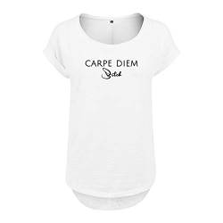 Carpe Diem Design Damen Tshirt & Frauen T Shirt NEU mit Leichtem Ausschnitt für Top Style L Weis (B4286-428-L-Weiß) von DELUNO