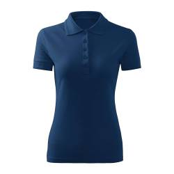DELUNO Mitternacht Pique Damen Polohemd Geschenkidee - Short Sleeve Ladies Lady-Fit - Neu - Rot Blau Grau Weis - XL (210-XL-Mitternacht) von DELUNO