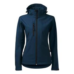 DELUNO Navy Damen Softshelljacke mit Kapuze Tailliert Outdoor - Outdoor Jacke fahrradfahren (521-XL-Navy) von DELUNO