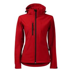 DELUNO Rot Damen Softshelljacke mit Kapuze Tailliert Outdoor - Sport Jacke Regenjacke (521-L-Rot) von DELUNO