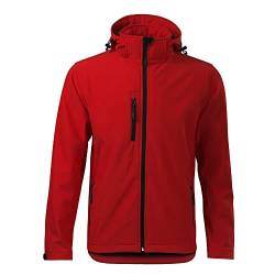 DELUNO Rot Outdoor Softshelljacke Herren mit Kapuze Winddichte Funktions-Jacke (522-Rot-L) von DELUNO