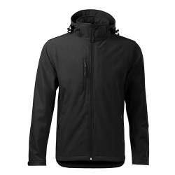 DELUNO Schwarz Outdoor Softshelljacke Herren mit Kapuze Winddichte Funktions-Jacke (522-Schwarz-4XL) von DELUNO