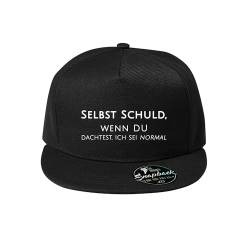 DELUNO Selbst Schuld wenn du dachtest ich sei normal Baumwolle Baseball Cap Basecap Unisex Kappen Sport Reisen Style Kappe Mütze Schwarz (Cap-523-Schwarz) von DELUNO