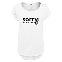 DELUNO Sorry hab Nicht zugehört Damen Tshirt & Frauen T Shirt mit leichtem Ausschnitt für Top Style (403 B36 Weis L) von DELUNO
