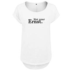 Not Your Ernst Design Cooles Frauen Tshirt mit Druck Short Sleeve NEU Top Sommer Freizeit Kurzarm S Weis (B36-502-S-Weiß) von DELUNO