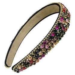 1 STÜCK Strass-Stirnband for Frauen, Kristall-Diamant-Stirnband, breite Haarreifen, gepolsterte Haarbänder for Frauen und Mädchen mit von DELURA