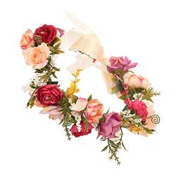 1 Stück Braut-Kopfschmuck for Hochzeit, Braut-Kopfschmuck, Braut-Stirnband, Blumen-Kopfschmuck, Braut-Blumen-Hochzeits-Blumen-Stirnband, Braut-Strand-Kopfbedeckung, Blumen-Mädchen-Kopfbedeckung, Blume von DELURA