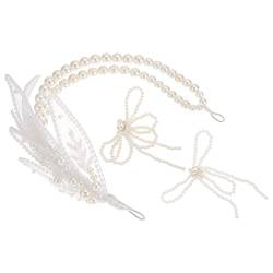 1 Stück Perlen-Stirnband, Kopfbedeckung for Frauen, Boho-Girlande, Boho-Hochzeitsdekoration, Kopfschmuck, handgefertigt, Braut-Kopfschmuck, Damen-Stirnbänder, Hochzeit, Haarspange, Hochzeits-Kopfschmu von DELURA