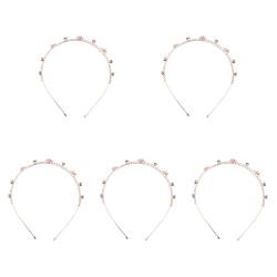 10 Stück Head Braide Stirnband Metall Kopfschmuck Schmuck Strass Mädchen Accessoire Mode Hochzeit Haarband Strass Kristall for Braut Blume Frauen Hoop mit (Farbe: Roségoldx3 Stück) (Color : Rose Gold von DELURA