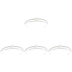 2 Strass-Perlen-Stirnband, Perlen-Haarband, Perlen-Haarband, schickes Haarband, exquisites Haarband (Color : Silverx4pcs, Size : 17X15X2CMx4pcs) von DELURA