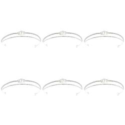 2 Strass-Perlen-Stirnband, Perlen-Haarband, Perlen-Haarband, schickes Haarband, exquisites Haarband (Color : Silverx6pcs, Size : 17X15X2CMx6pcs) von DELURA