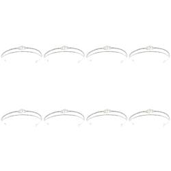 2 Strass-Perlen-Stirnband, Perlen-Haarband, Perlen-Haarband, schickes Haarband, exquisites Haarband (Color : Silverx8pcs, Size : 17X15X2CMx8pcs) von DELURA