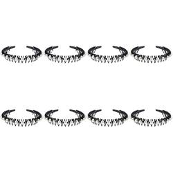 3er-Pack Perlen-Stirnband, breites Perlen-Haarband, Kristall-Tiara-Haarband, breites Band, Haarreifen, Kamm, Haarband, Perlen mit (Color : Blackx8pcs, Size : 15X13X2.5CMx8pcs) von DELURA