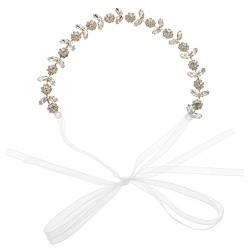 Blumen-Stirnband, Hochzeits-Haarband, Damen-Stirnband, Kristall-Haarband for Frauen, Braut, Brautjungfer, Blumenmädchen-Stirnband (Color : Golden) von DELURA