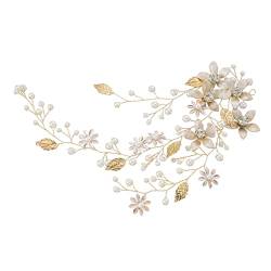 Braut-Kopfschmuck for Hochzeit, Perlen-Stirnbänder, Haargummis for Frauen, Kopfbedeckung, Braut-Haarband, Damen-Haarreifen, Braut-Kopf-Accessoires, Hochzeitskleid, goldene Brautjungfer, Braut-Stirnban von DELURA