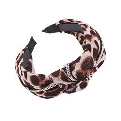 Damen-Stirnbänder, Leopardenhaar, geknotetes Stirnband, breiter Rand, Haarband, modischer Damen-Kopfschmuck, blau-grau, modische Stirnbänder (Color : Picture 3, Size : Size 1) von DELURA