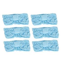 Elastische Schleifen-Stirnbänder, Make-up, Gesichtswasch-Haarbänder, Mikrofaser, for Damen und Mädchen, 6 Stück (weiß)/349 (Color : Light Blue) von DELURA