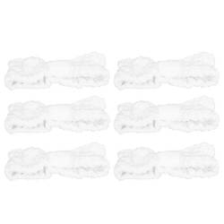 Elastische Schleifen-Stirnbänder, Make-up, Gesichtswasch-Haarbänder, Mikrofaser, for Damen und Mädchen, 6 Stück (weiß)/349 (Color : White) von DELURA