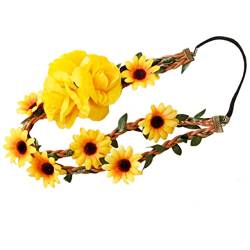 Haarbänder for Damen, Haar-Kopfstück for Hochzeit, Braut, Hochzeits-Stirnband, Damen-Stirnband, Haarreifen, Blumen-Haarband, Kopfbedeckung, Kranz, Blumen-Kopfschmuck, Küsten-Resort-Blumen von DELURA