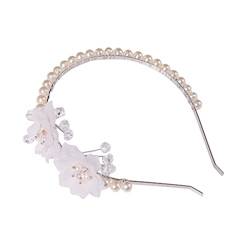 Mädchen-Stirnband, zartes Perlen-Stirnband for Frauen, Mädchen, dekoratives Perlen-Blumen-Design, Stirnband, Dekor, Blumenmädchen-Stirnband von DELURA