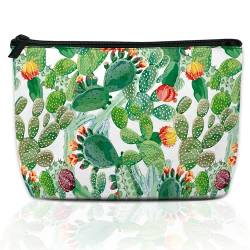 DEMACYA Make-up-Tasche, afrikanische Frauen, Blumen, Kosmetiktasche für Damen, wasserdicht, großes Fassungsvermögen, Reise-Kulturartikel, Zubehör, Organizer, 24 x 15 cm, Grüner Kaktus von DEMACYA