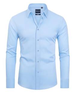 DEMEANOR Hemd Herren Langarm Businesshemden für Herren Slim Fit Hemden Herren Bügelfrei Hemden Freizeithemd Herren von DEMEANOR