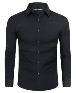 DEMEANOR Hemd Herren Stretch Langarm Freizeithemden für Herren Hemd Slim Fit Herren Businesshemden für Herren Hemd bügelfrei Herren von DEMEANOR