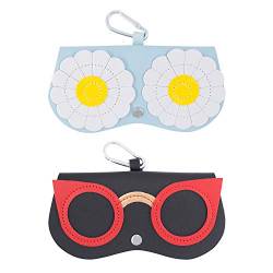 2 Stück Sonnenbrillentasche Brillenetui Multifunktionale Brillentasche Brillenklammer PU Tragbare Spiegeletui Sonnenbrillentasche Tasche Anhänger von DEMON KILLER