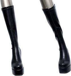 DEMONIA - Annabelle Fetisch Schwarze Stiefel - Größe 39-4 cm Plateau und 10.5 cm Absatz von DEMONIA