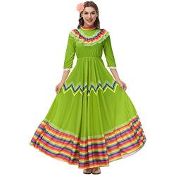 DENCTORAM Mexikanisches traditionelles Kleid Folklorico Tanzkleider Cinco de Mayo Kostüme Senorita Kleid für Damen von DENCTORAM