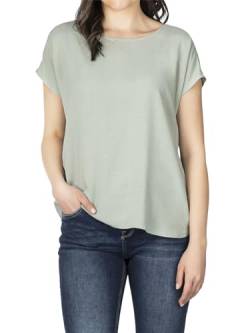 DENIMFY Bluse Damen DFJule Regular Fit Rundhals T-Shirt Top Kurzarm Sommer Oberteil, Größe:L, Farben:Jadeite Green von DENIMFY