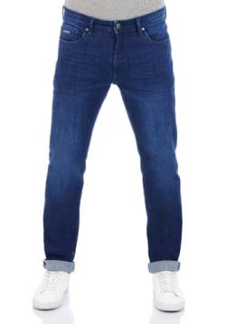 DENIMFY Herren Jeans Hose DFMiro Straight Fit Baumwolle Basic Jeanshose Stretch Denim Blau w34, Größe:34W / 36L, Farben:Dark Blue Denim (D212) von DENIMFY