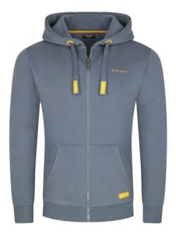 DENIMFY Herren Kapuzenjacke DFLeo Regular Fit Hoodie Taschen Jacke Reißverschluss Sweatjacke Trainingsjacke Basic Kapuzenpullover Kapuze, Größe:L, Farben:Turbid Blue von DENIMFY