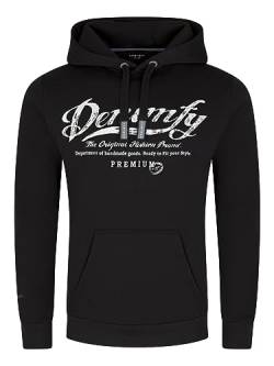 DENIMFY Herren Kapuzenpullover DFArno Hoodie Pullover Streetwear Baumwolle Kapuze Druck Langarm Sweatshirt Kängurutaschen Regular Fit Schwarz 5XL, Größe:5XL, Farbe:Black von DENIMFY