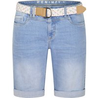 DENIMFY Jeans Shorts Damen mit Gürtel Regular Fit DFLena von DENIMFY