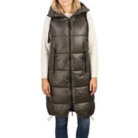 DENIMFY Outdoorjacke Damen Steppweste DFCaro Regular Fit knielange Übergangsweste mit Kapuze von DENIMFY