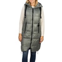 DENIMFY Outdoorjacke Damen Steppweste DFCaro Regular Fit knielange Übergangsweste mit Kapuze von DENIMFY