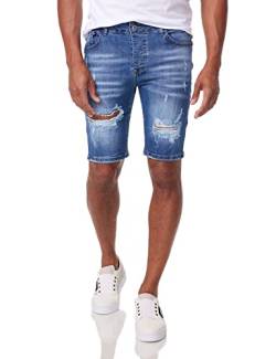 DENIMHOUSE Herren Jeans Shorts Kurze Hose Denim Bermuda Stretch Capri Basic 1019 D.Blue W30 von DENIMHOUSE