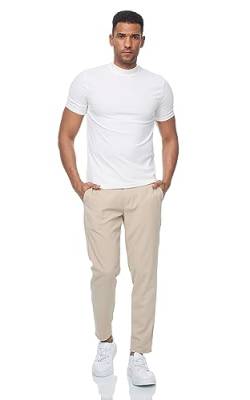 DENIMHOUSE Herren Stoffhose Model MONDY mit 4 Taschen | Chino Hose Slim Fit mit Stretch I Freizeithose für Männer MONDY Beige W32/L32 von DENIMHOUSE