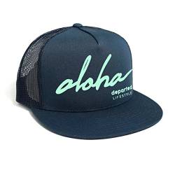 DEPARTED Herren Mesh Trucker Hat mit Print/Aufdruck - Snapback Cap - No. 40, Coastal Navy von DEPARTED