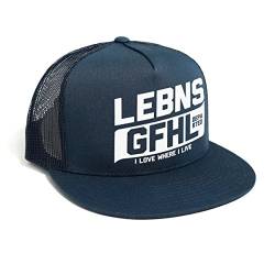 DEPARTED Herren Mesh Trucker Hat mit Print/Aufdruck - Snapback Cap - No. 59, Coastal Navy von DEPARTED