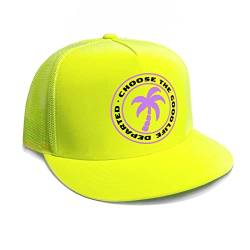 DEPARTED Herren Mesh Trucker Hat mit Print/Motiv - Snapback Cap - No. 211, neon Yellow von DEPARTED