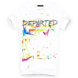 DEPARTED Herren T-Shirt mit Print/Motiv 4388 - New fit Größe L, White von DEPARTED