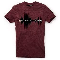 DEPARTED Herren T-Shirt mit Print/Motiv 4425 - New fit Größe XL, Red Black Melange von DEPARTED