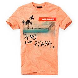 DEPARTED Herren T-Shirt mit Print/Motiv 4670 - New fit Größe M, Sunset Orange Triblend von DEPARTED
