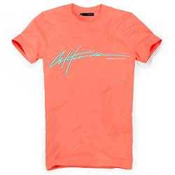 DEPARTED Herren T-Shirt mit Print/Motiv 4711 - New fit Größe S, California Coral von DEPARTED